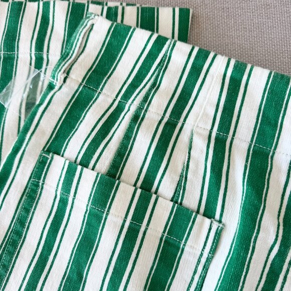 NWT Anthropologie Maeve The Colette Striped Full Length Wide Leg Pants Green 30P - Picture 9 of 11